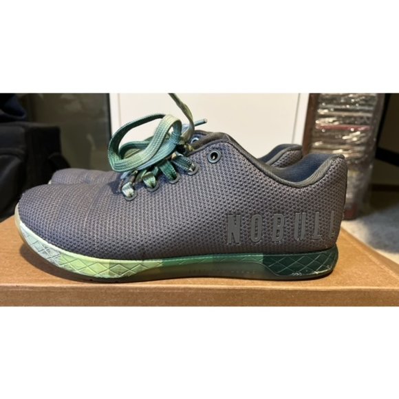 Nobull Gradient Trainer Shoes Size Men 7 Women 8.5 Used Worn No Box Gray Green - Picture 6 of 7